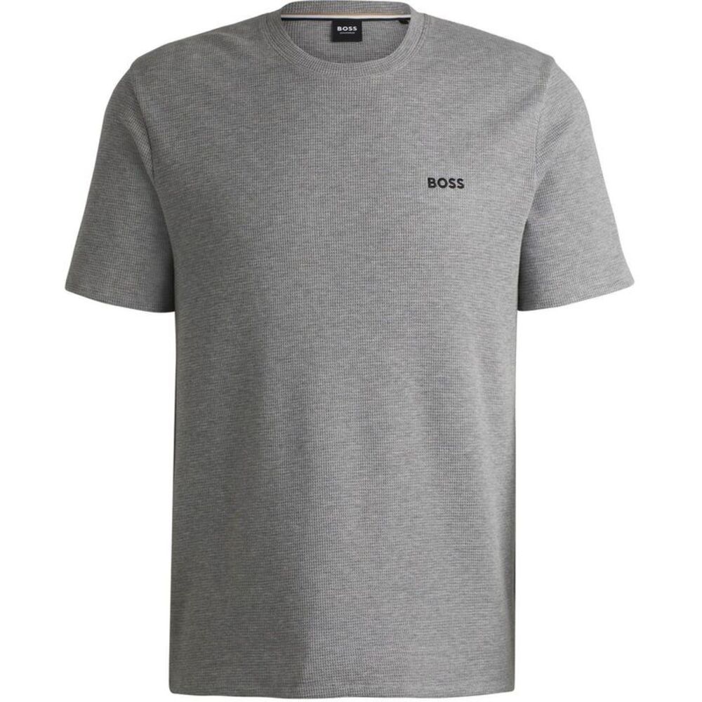 Boss Mens Waffle Knit Structured Pajama Top / Medium Grey
